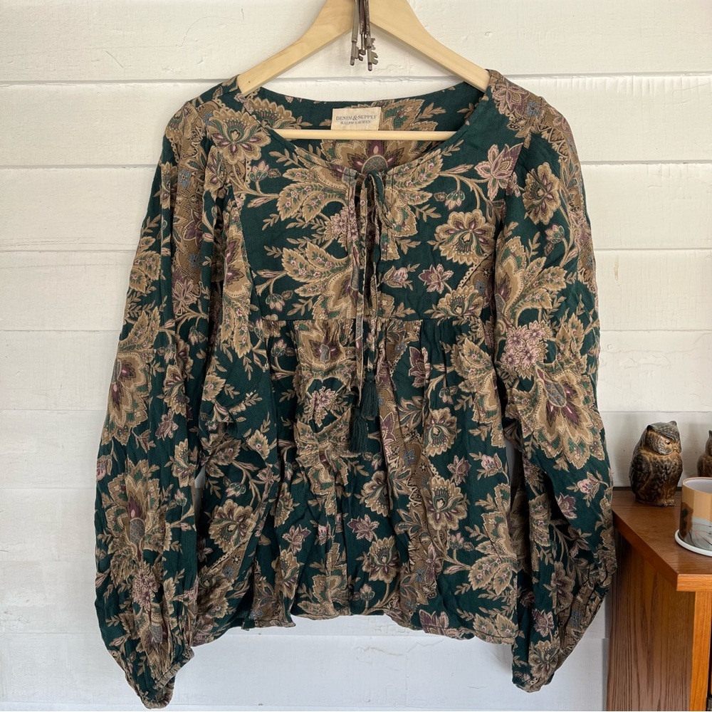 Vintage Ralph Lauren Paisley Peasant Top